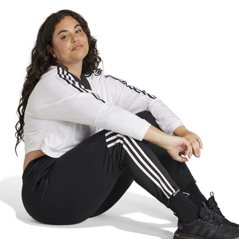 Plus Size Eco 1x adidas Sereno 3-Stripes Slim Tapered Sportswear Pants